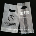 LDPE die-cut handle small poly bag for take-away drinking cups, 65mic